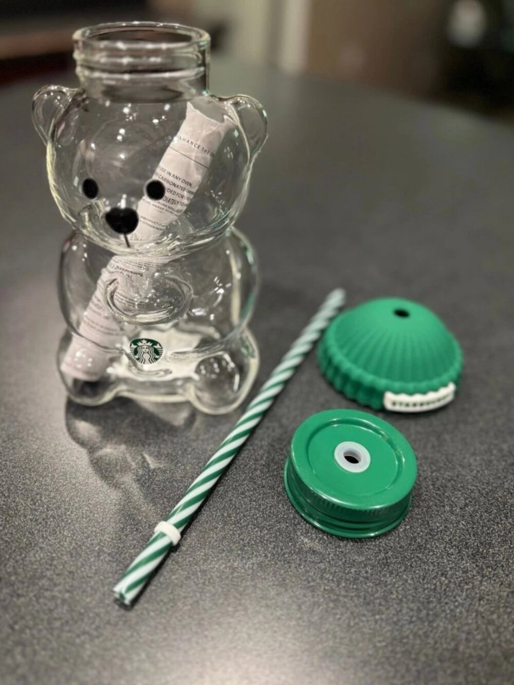 Starbucks Bearista Limited Edition Bear Glass Cold Cup 100% Authentic Rare